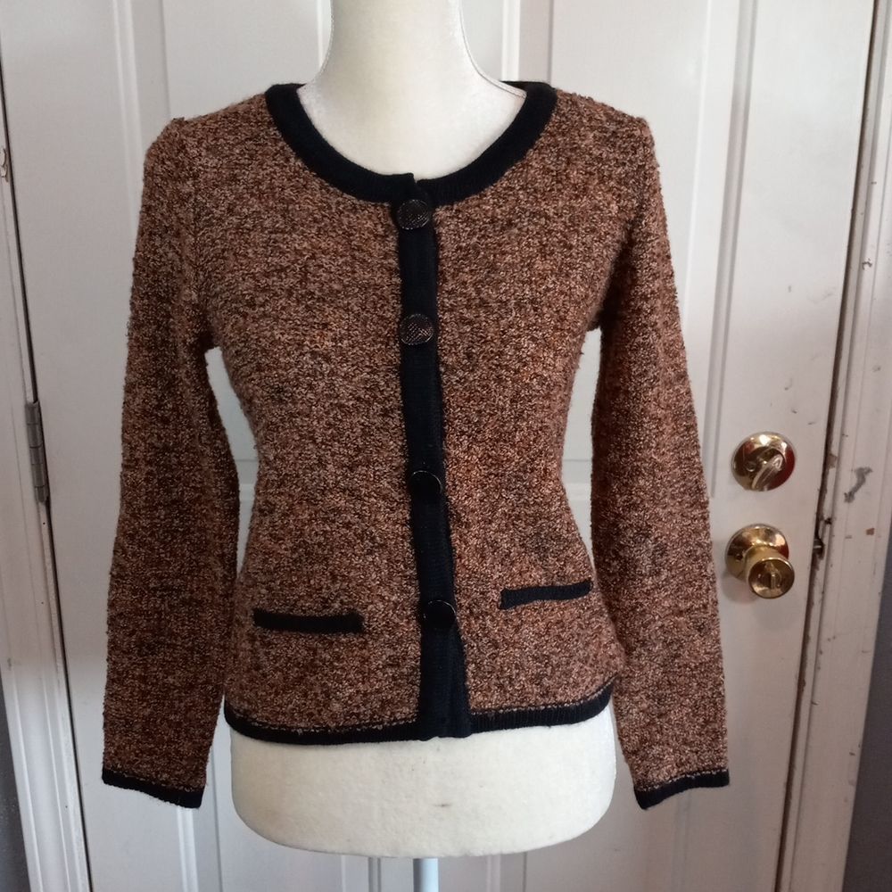 A.IDA Cardigan Wool Blend Button Front Sweater